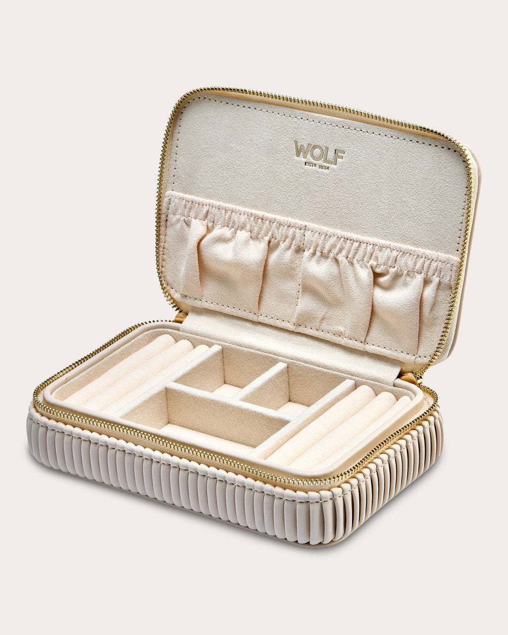 Bella Pleated Zip Jewelry Case