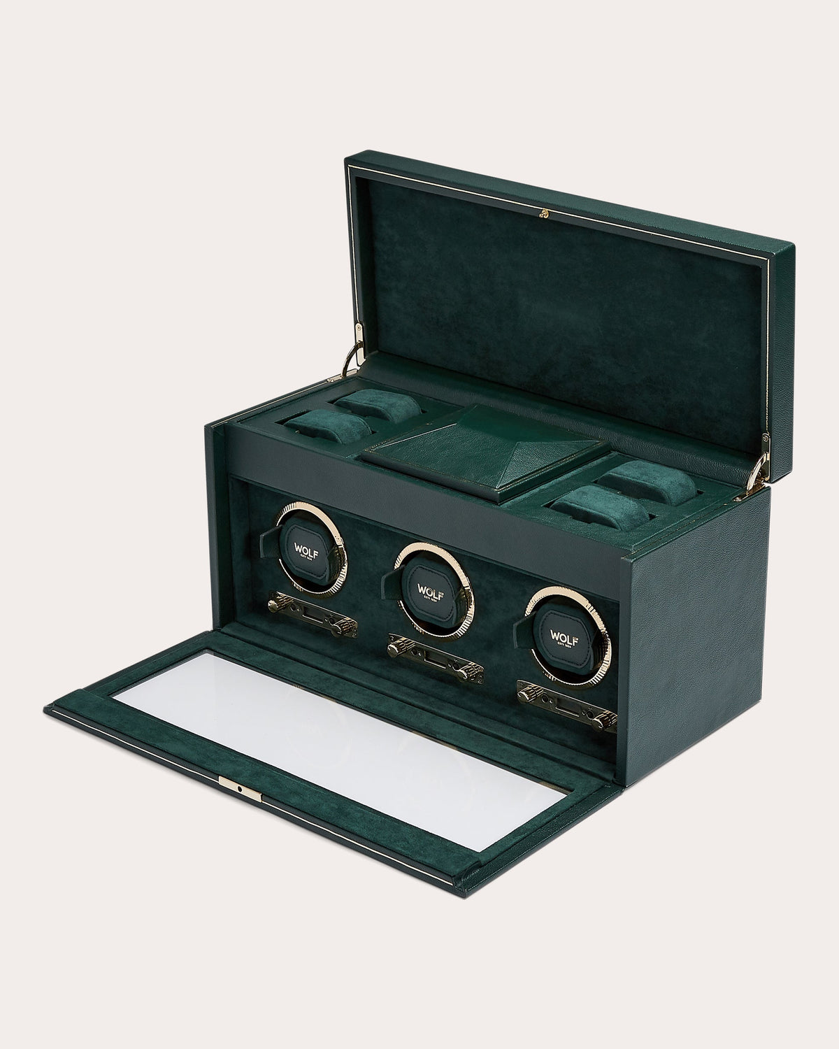 British Racing Triple Watch Winder Storage Case