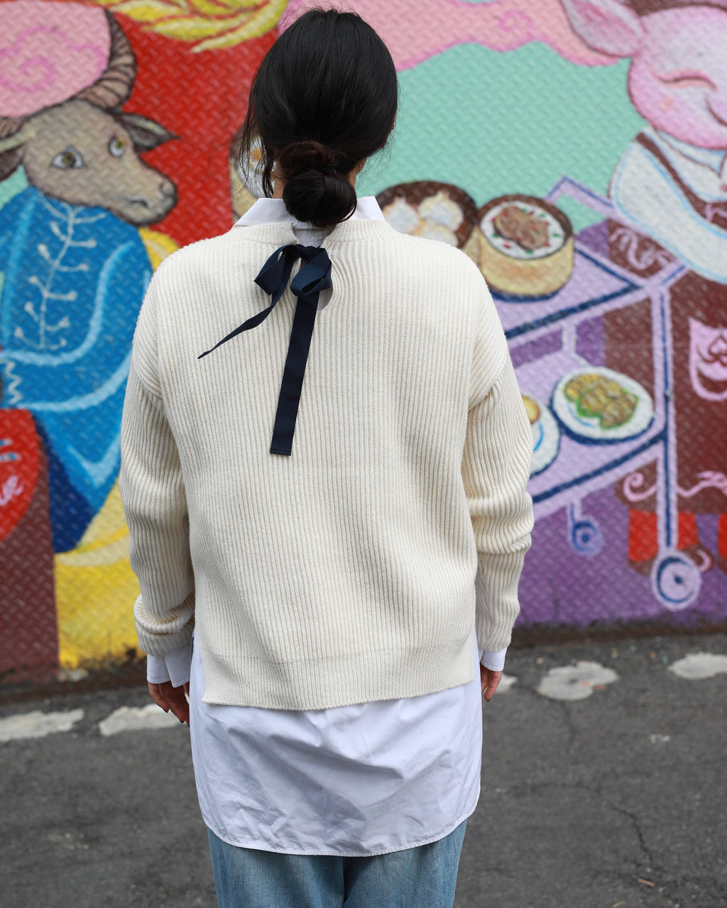 Brina Cotton Cashmere Bow Sweater