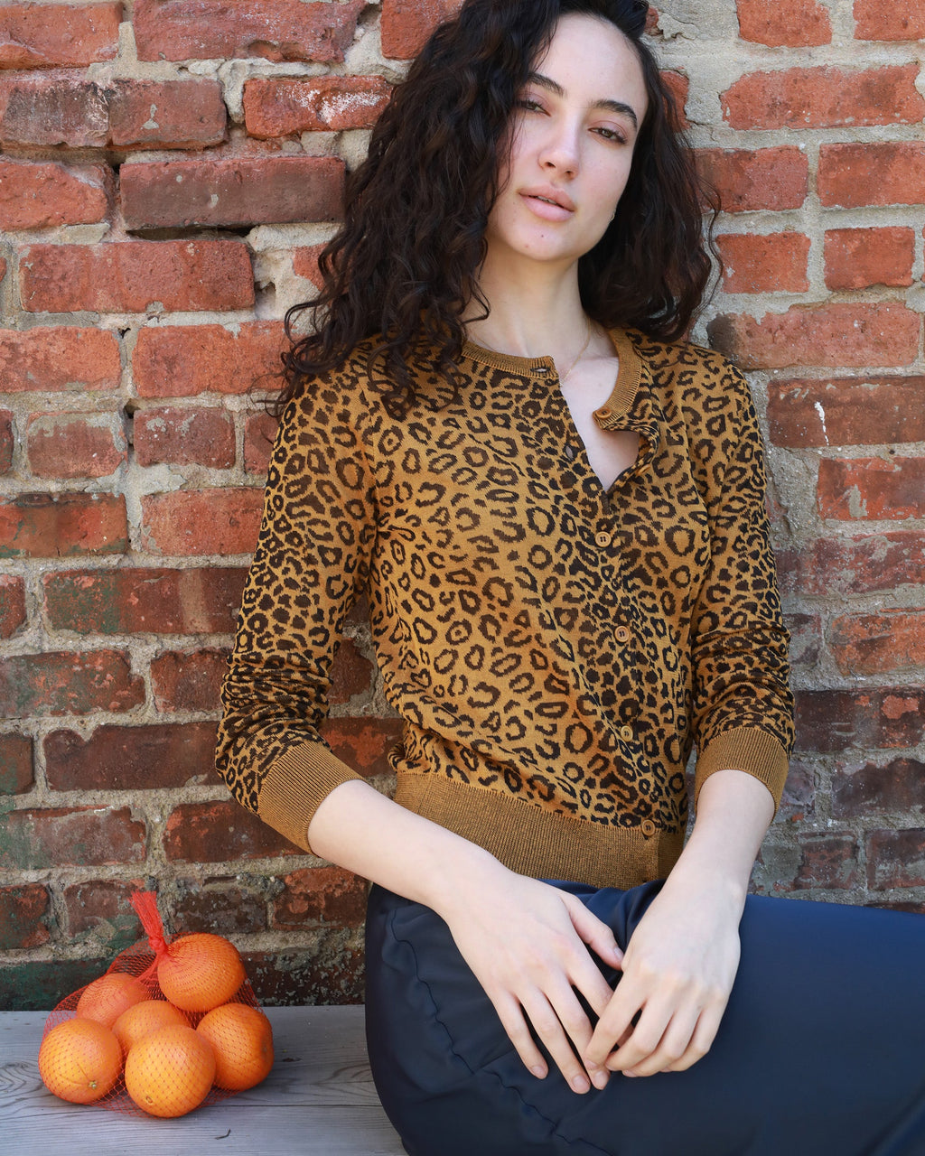 Emily Jacquard-Knit Cotton Cardigan