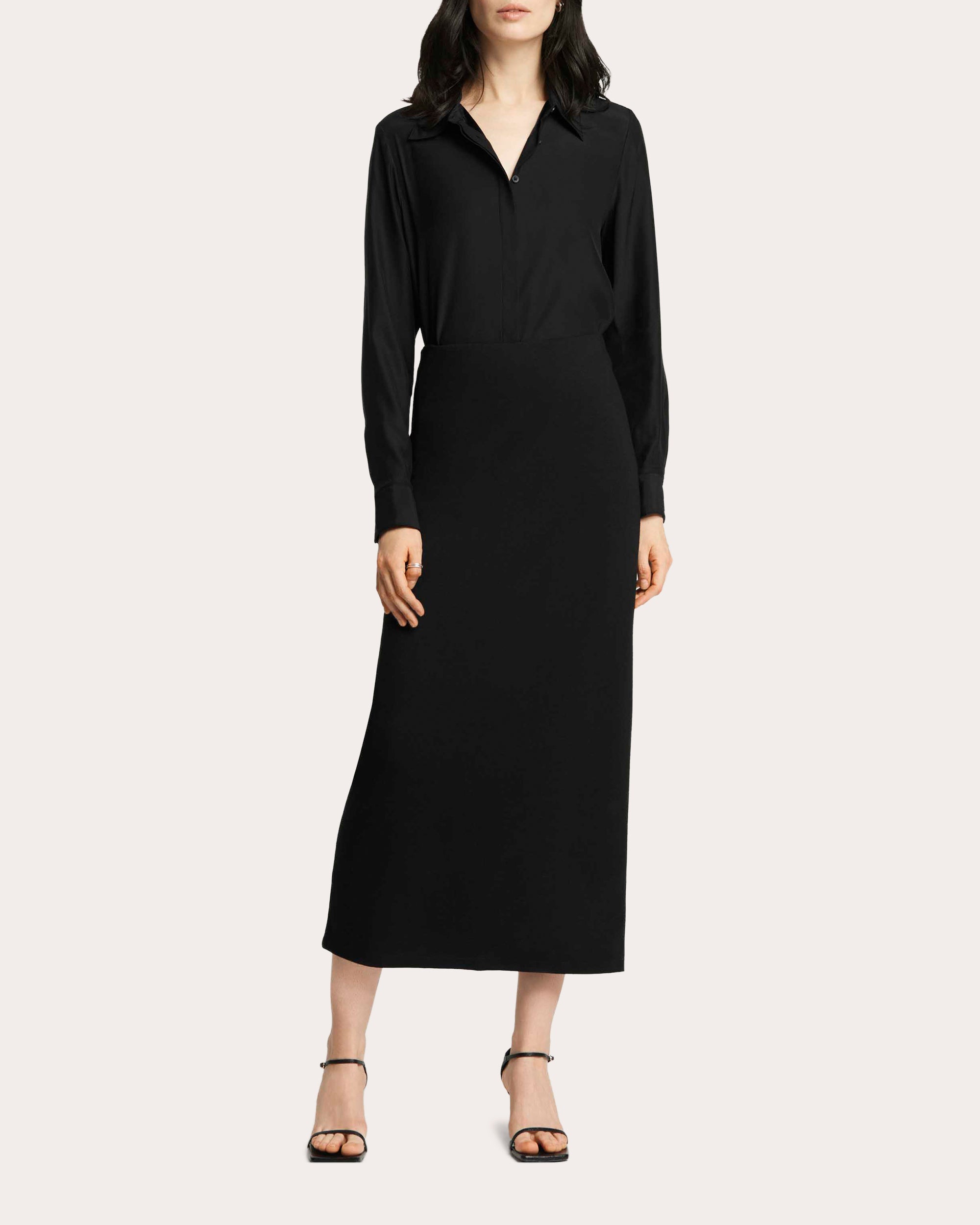 Jersey Knit Slim Midi Skirt