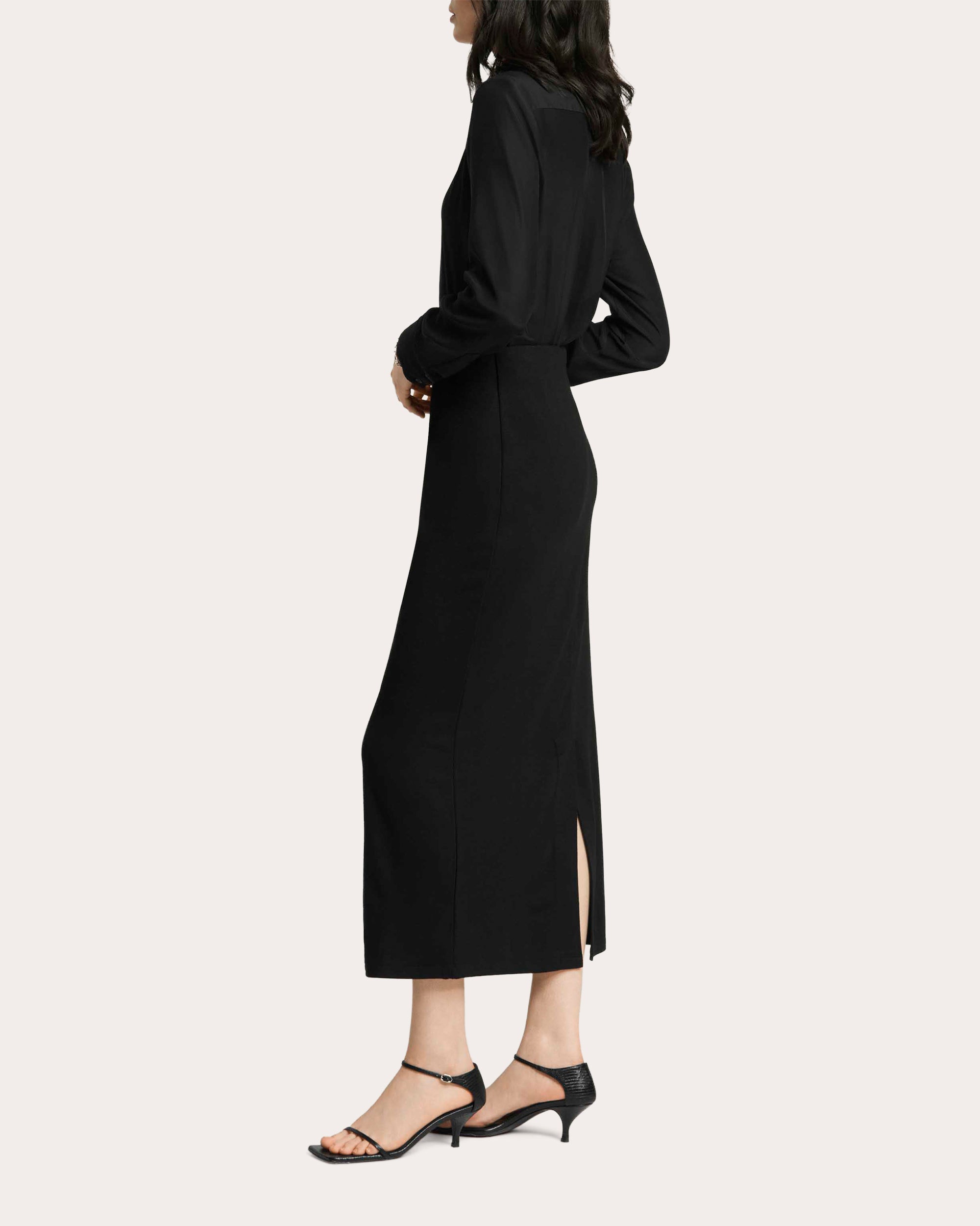 Jersey Knit Slim Midi Skirt