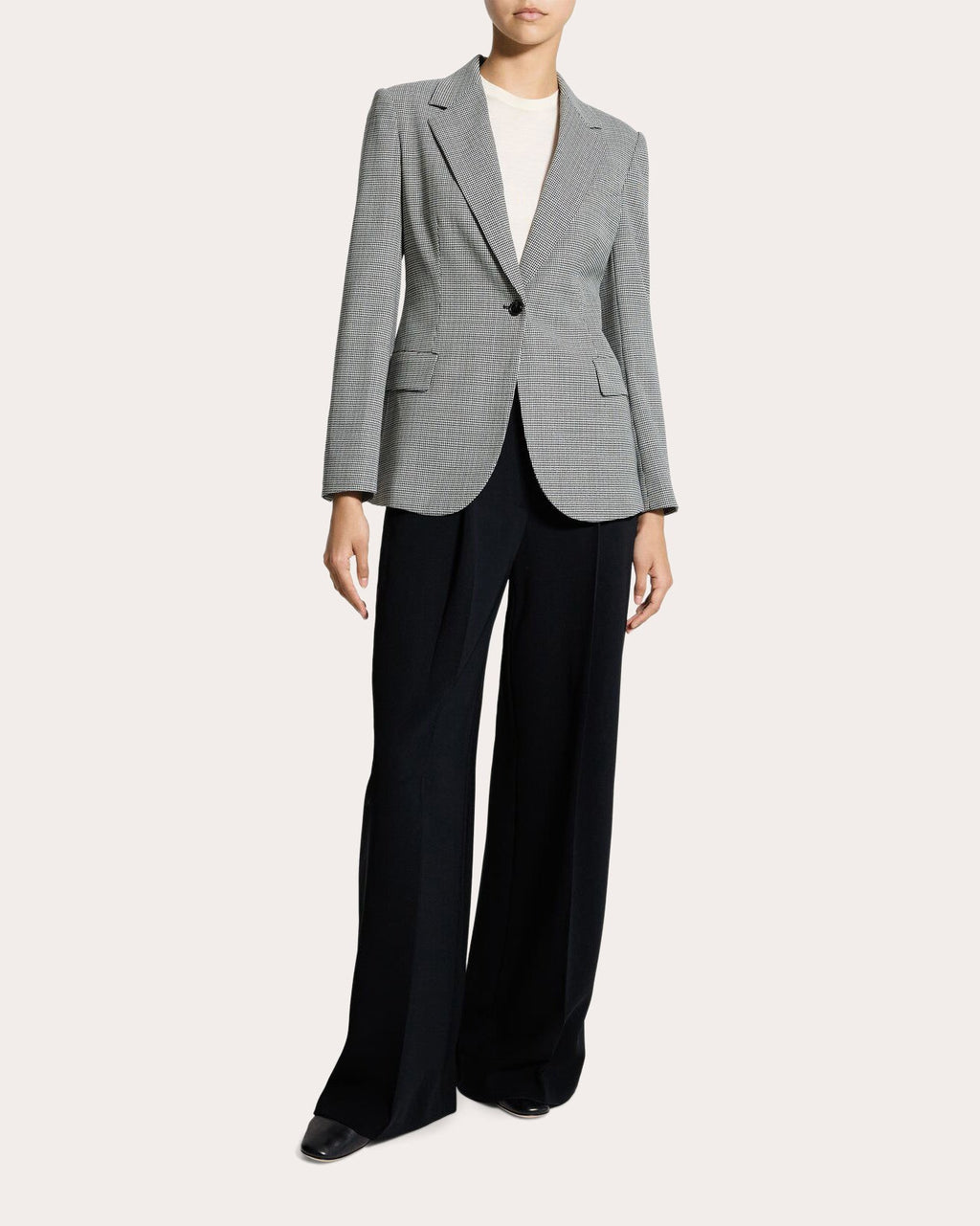 Lynnia Plaid Wool Twill Slim Blazer