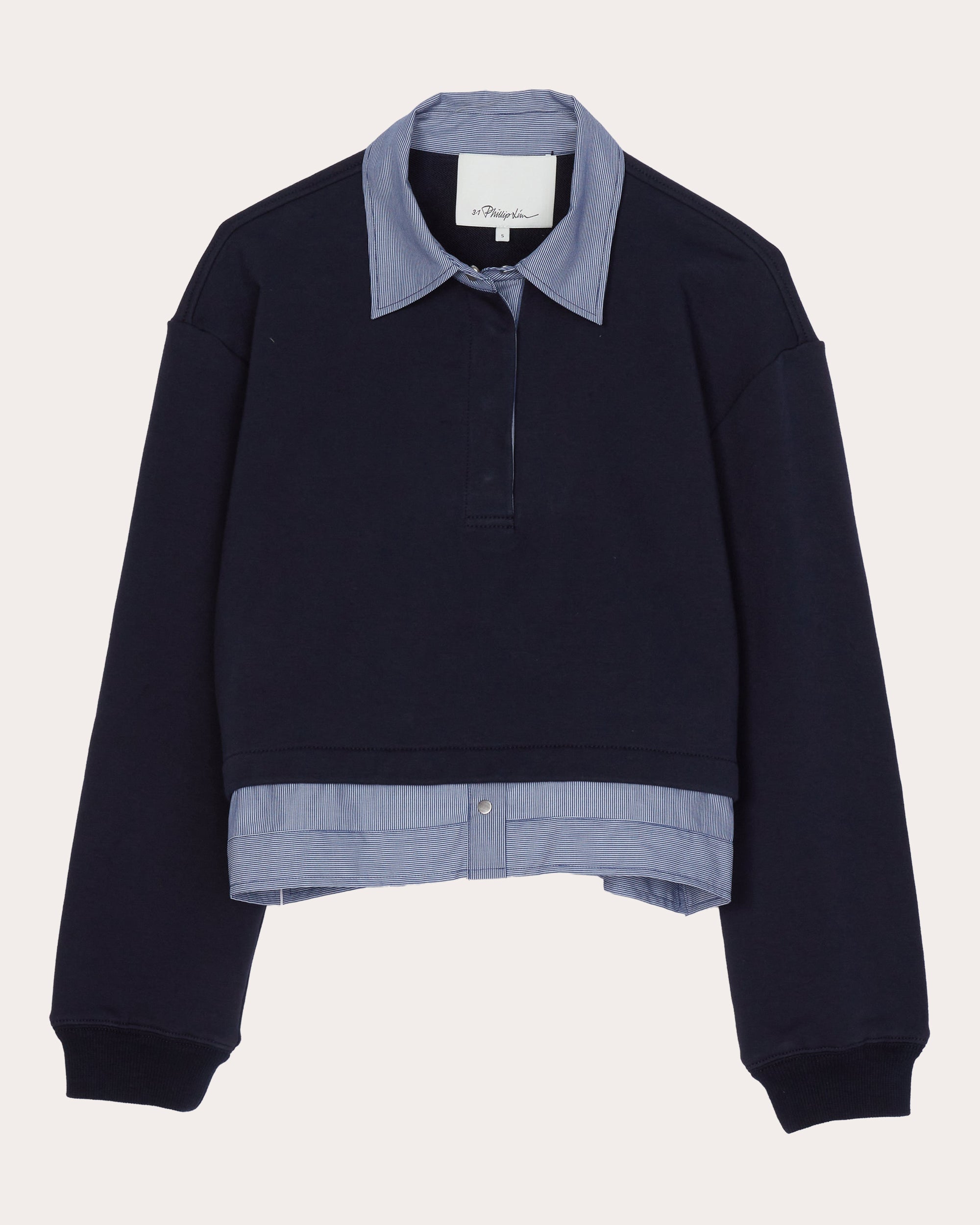 French Terry Poplin Combo Polo Shirt