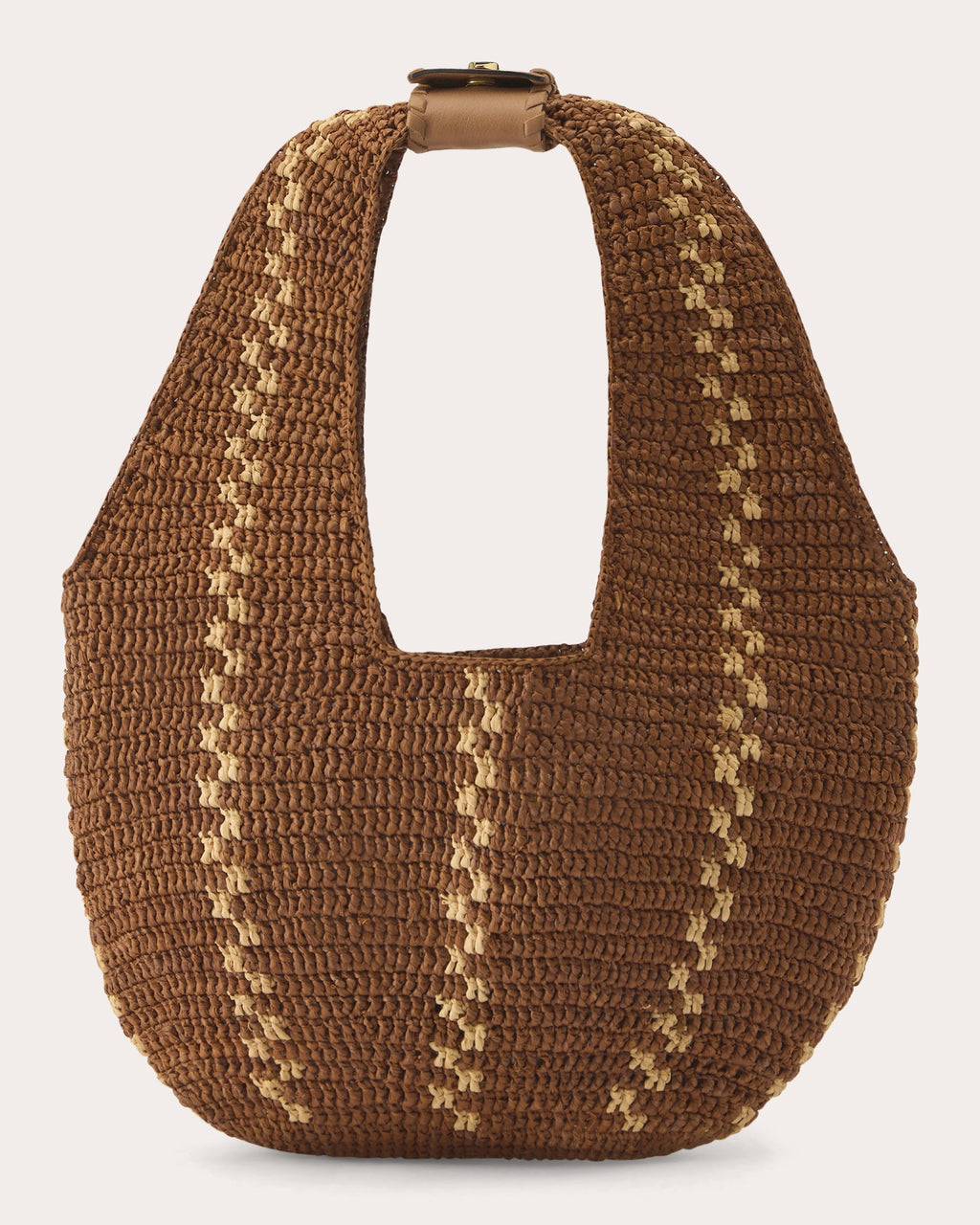 Aquarius Stitched Raffia Shoulder Bag