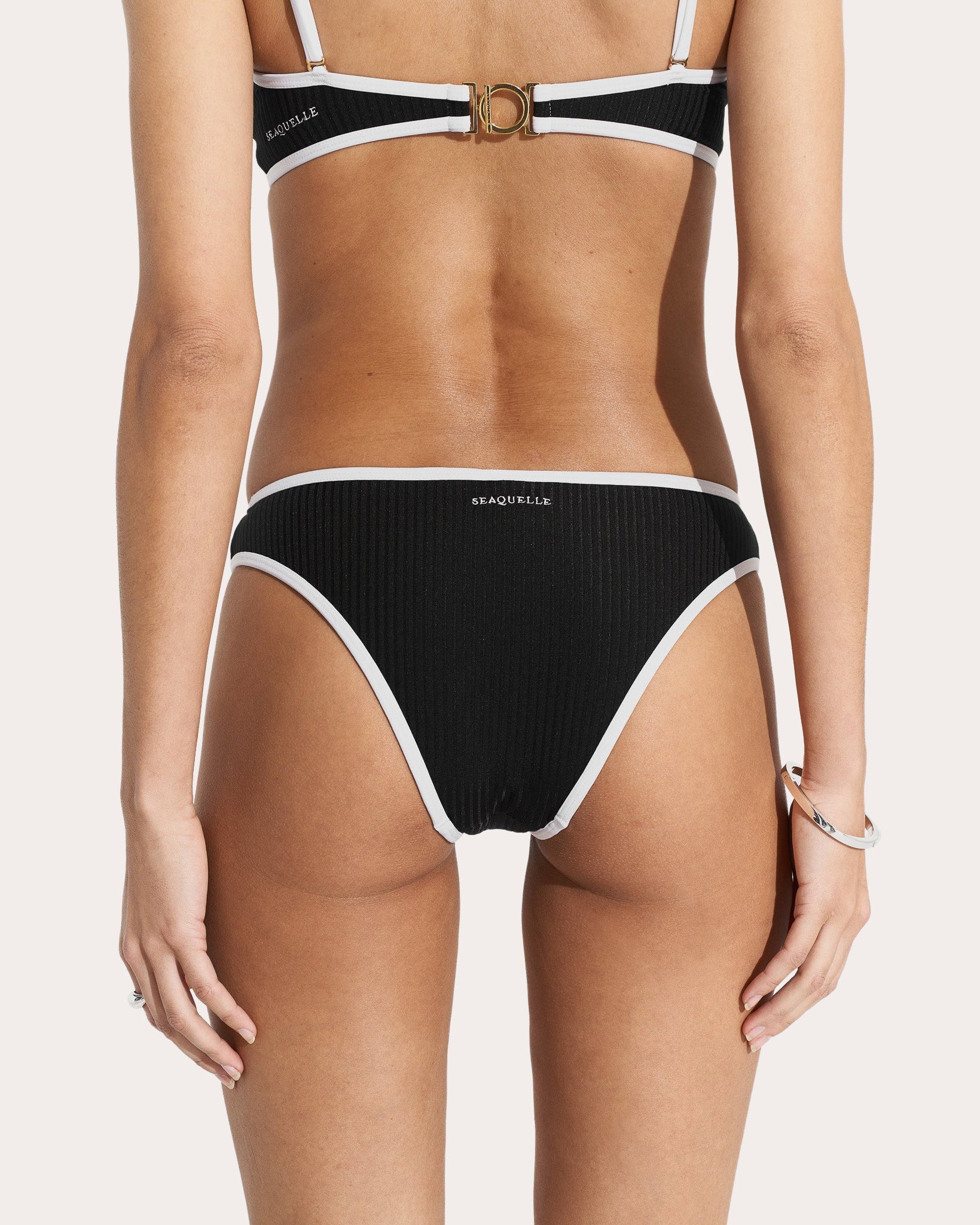 Ribbed Mid-Rise Bikini Bottoms