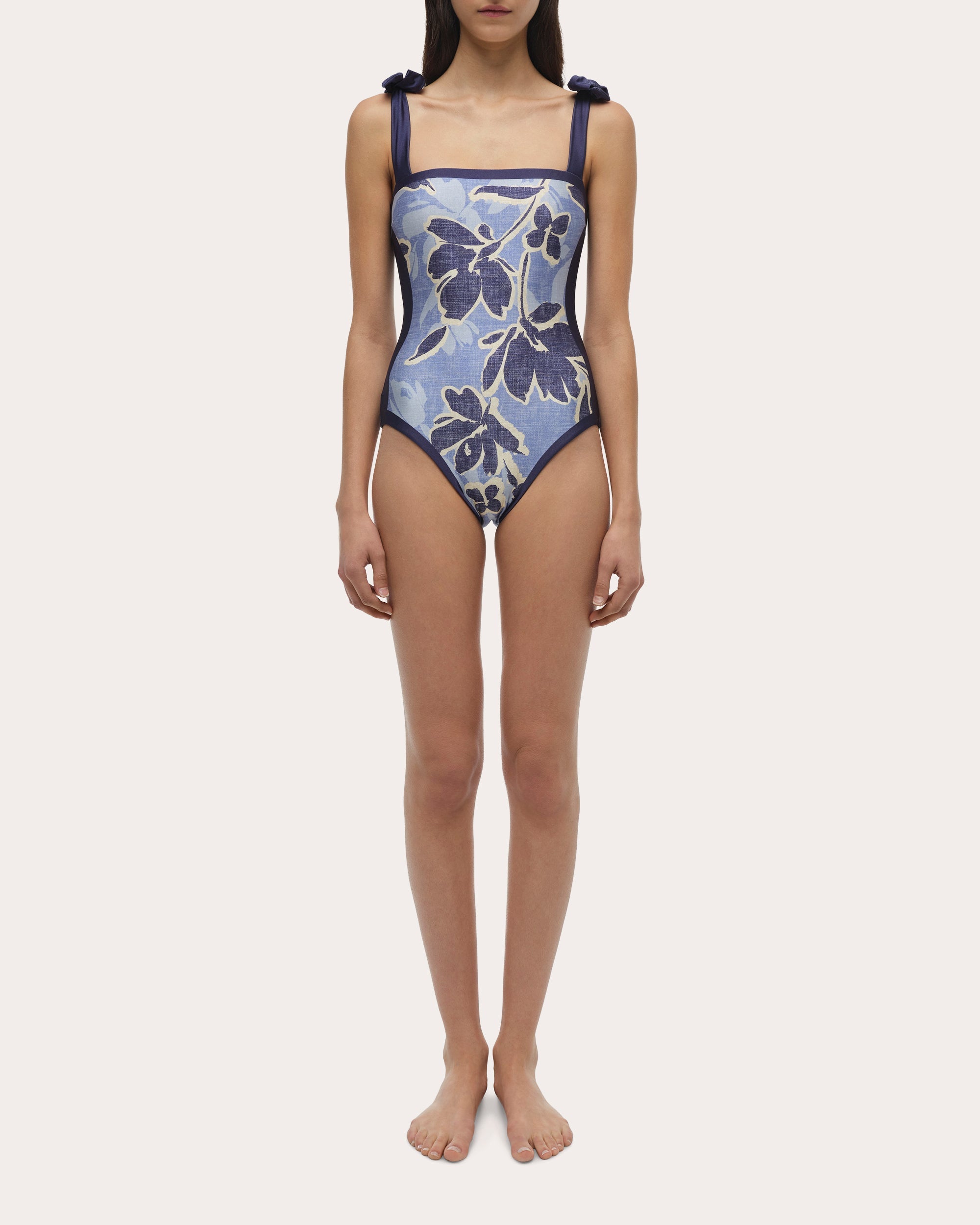 Floral Bow-Strap Swimsuit