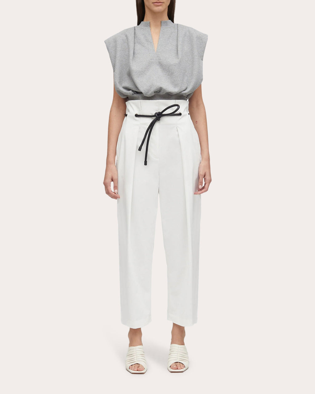 Pleated Tapered Paperbag Pants