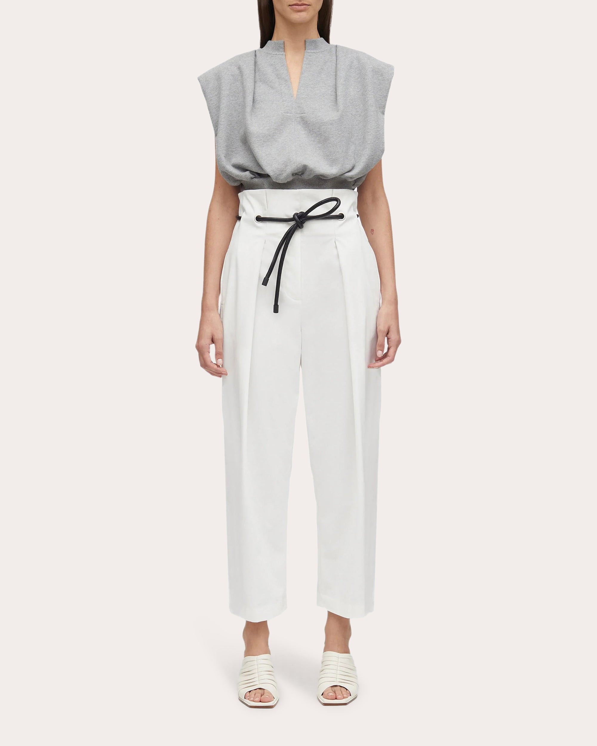 Pleated Tapered Paperbag Pants