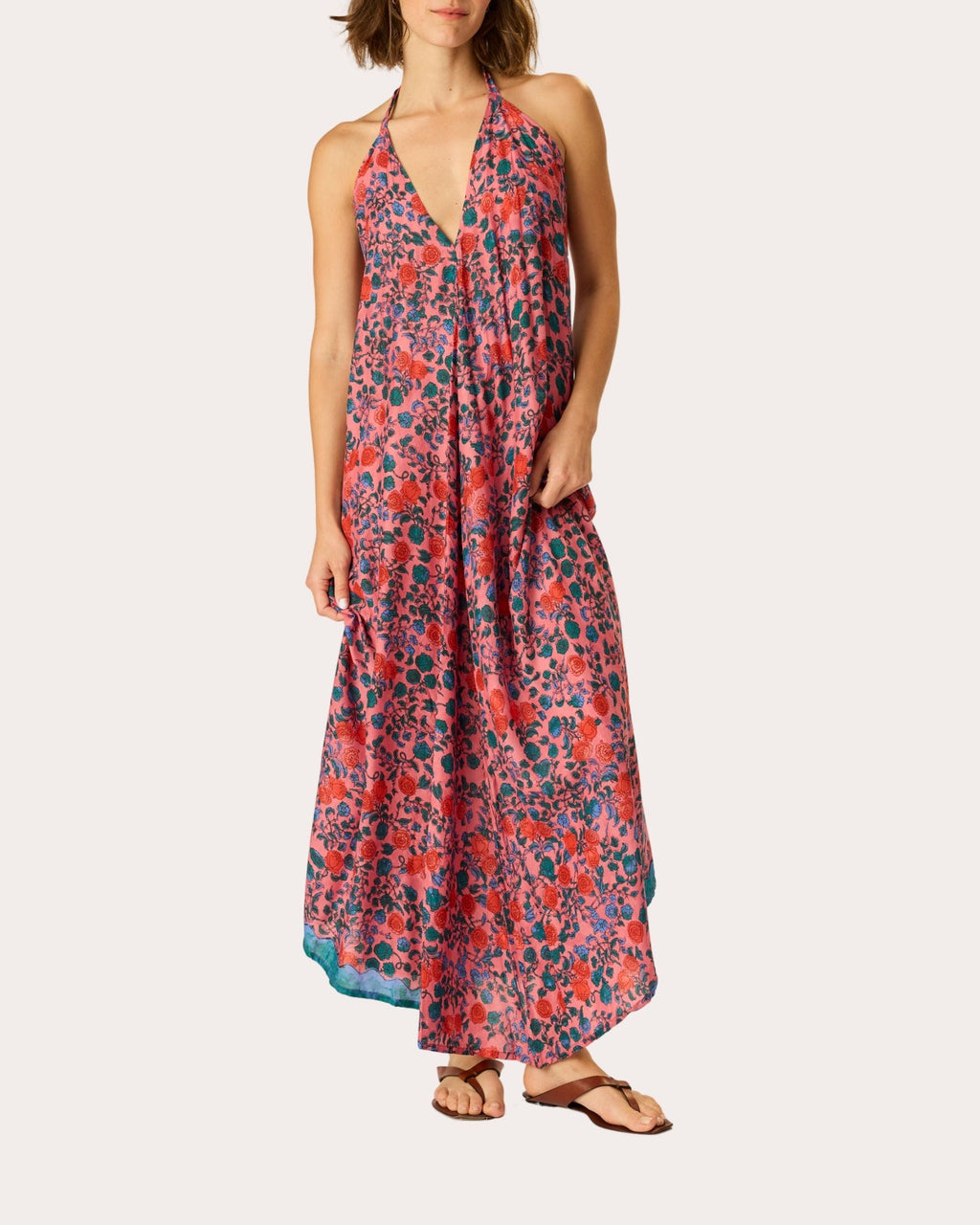 Lola Floral Halter Maxi Dress