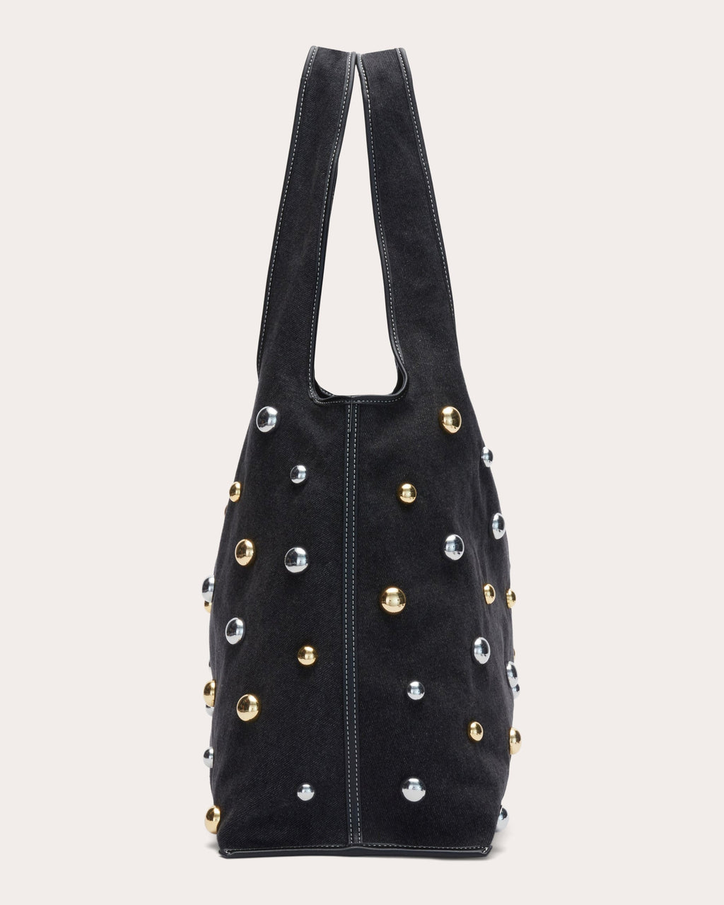 Studded Denim Market Tote