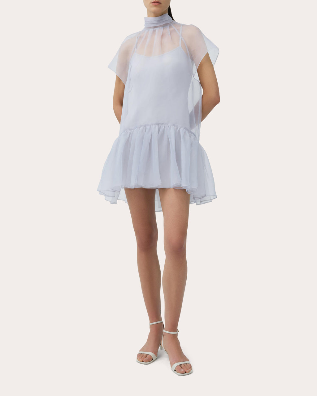 Beaux Organza Drop-Waist Mini Dress