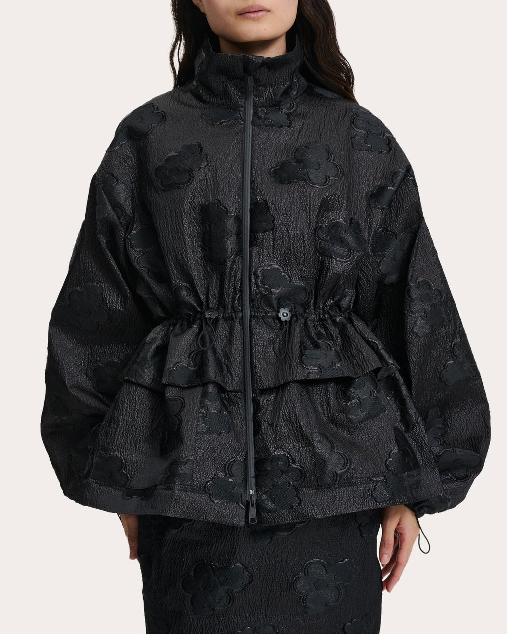 Arlo Floral Fil-Coupé Peplum Jacket