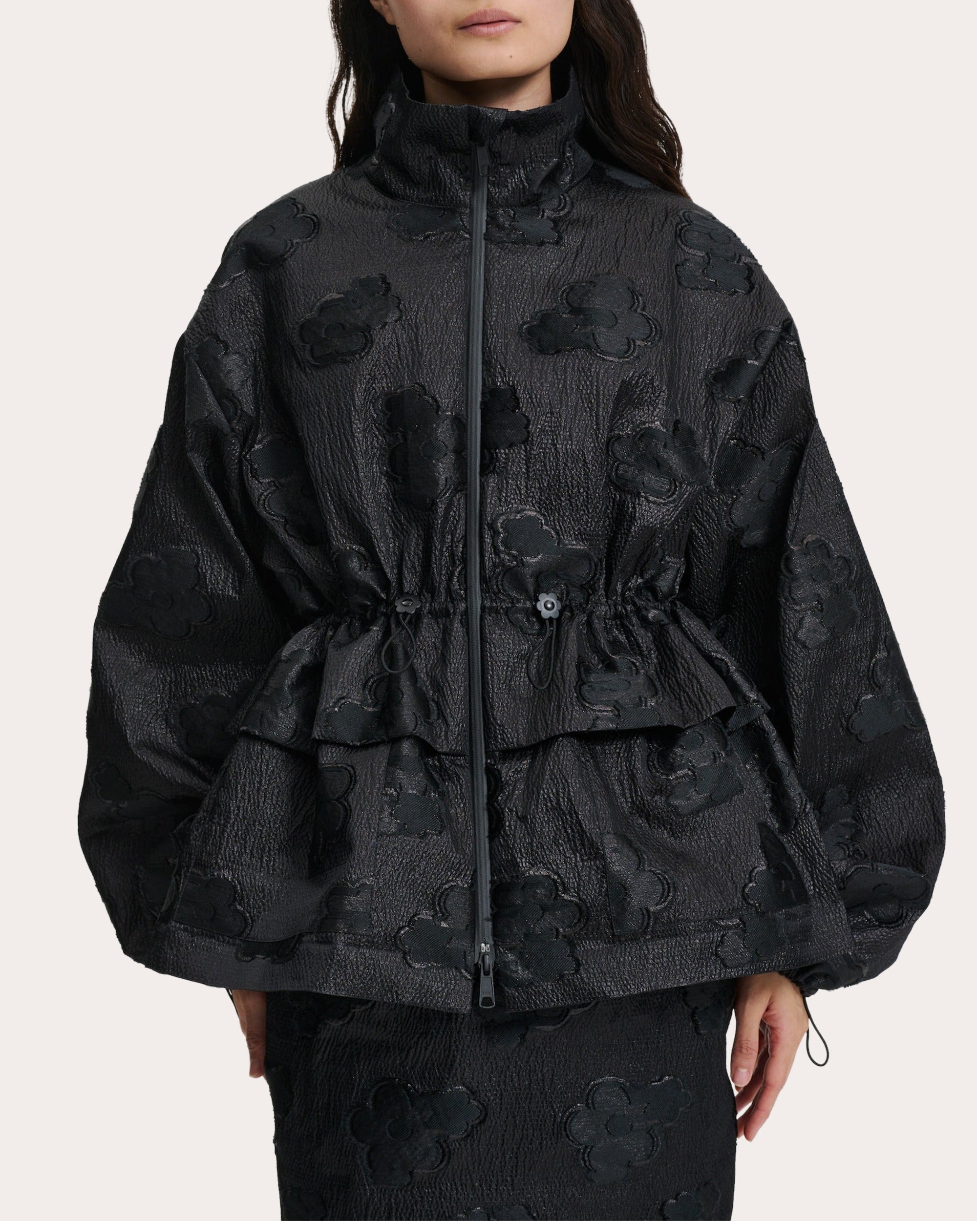 Arlo Floral Fil-Coupé Peplum Jacket