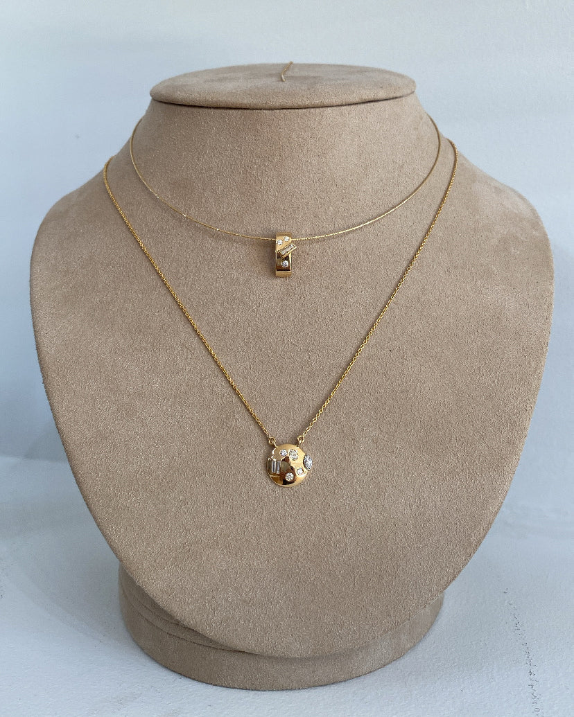 Diamond Disc Mini MéLange Pendant Necklace