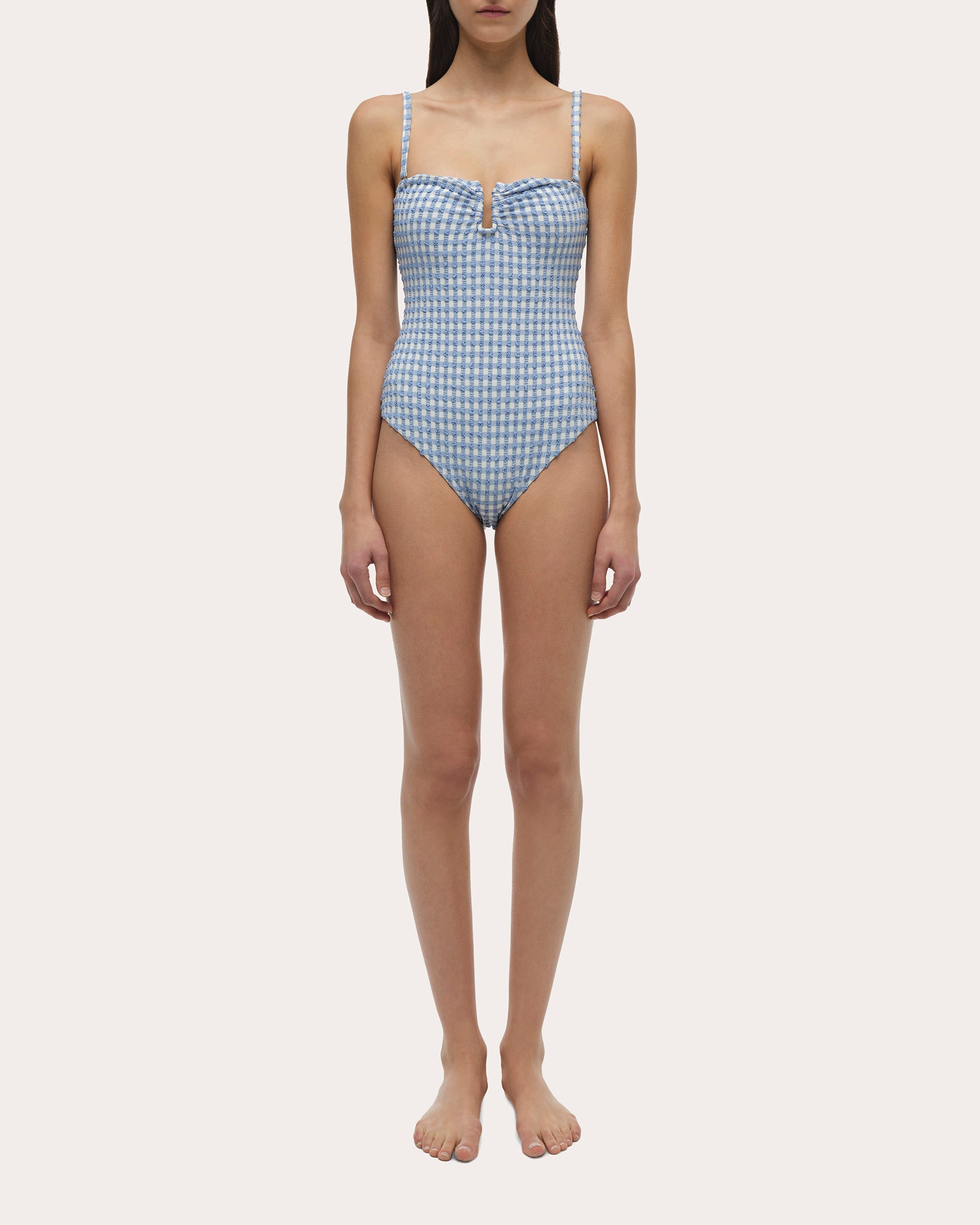 Ottilie Gingham Seersucker Ruched Swimsuit