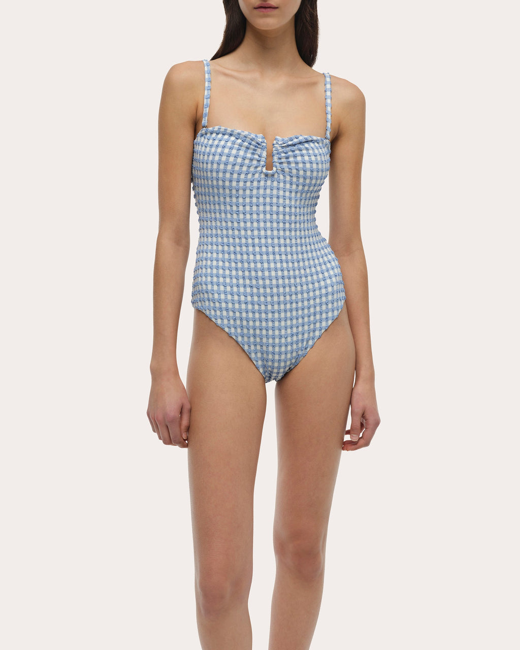 Ottilie Gingham Seersucker Ruched Swimsuit
