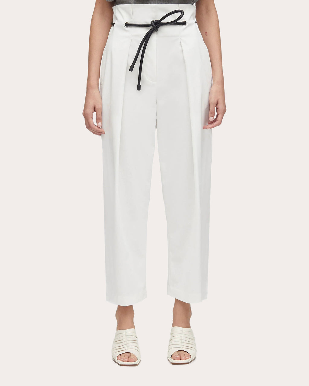 Pleated Tapered Paperbag Pants