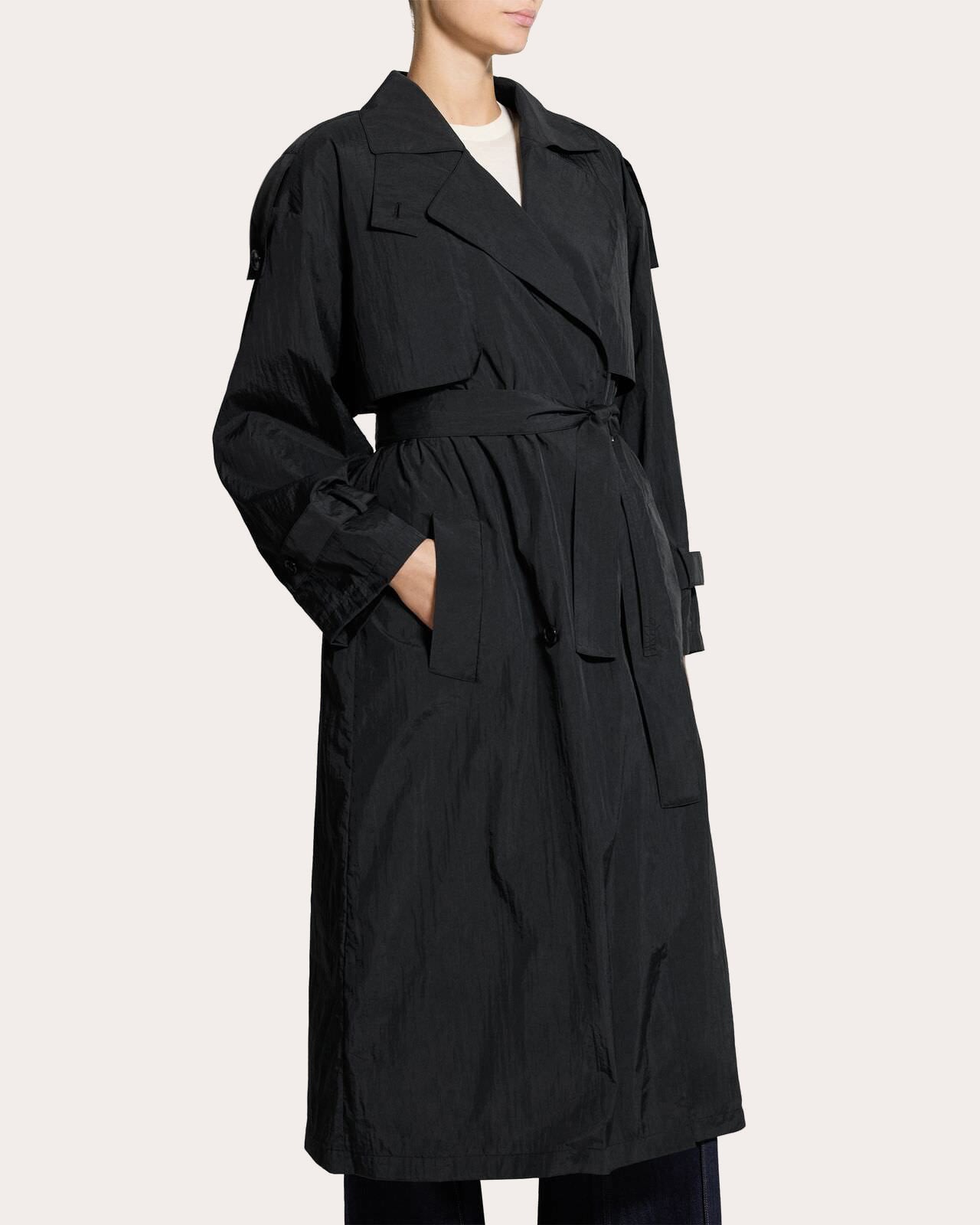 Recycled Nylon Airy Trench Coat