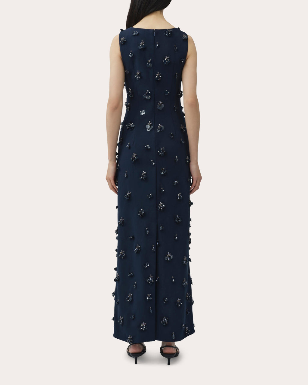 Claudia Embellished Crepe Column Midi Dress