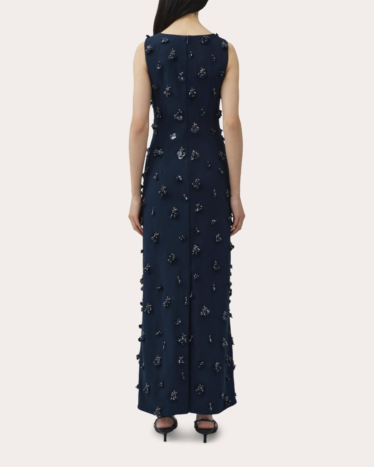 Claudia Embellished Crepe Column Midi Dress