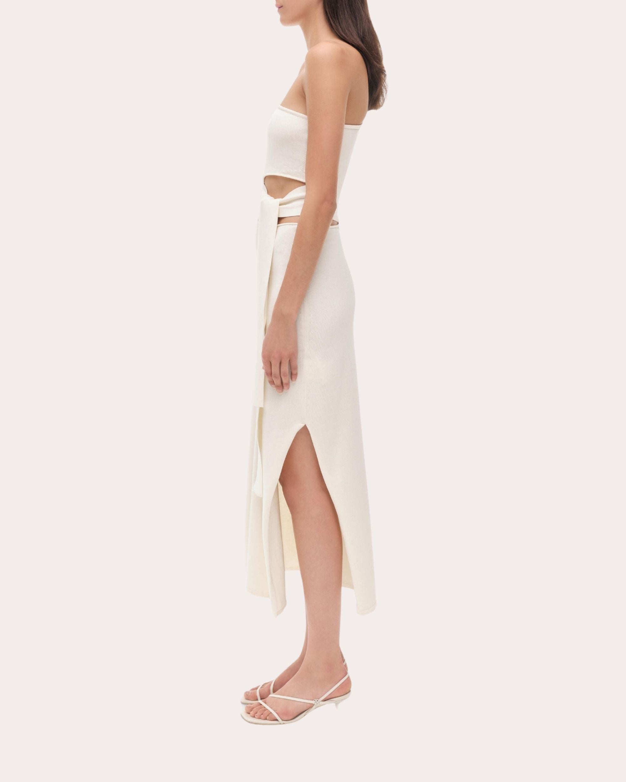 Aurelia Knit Cutout Asymmetric Midi Dress