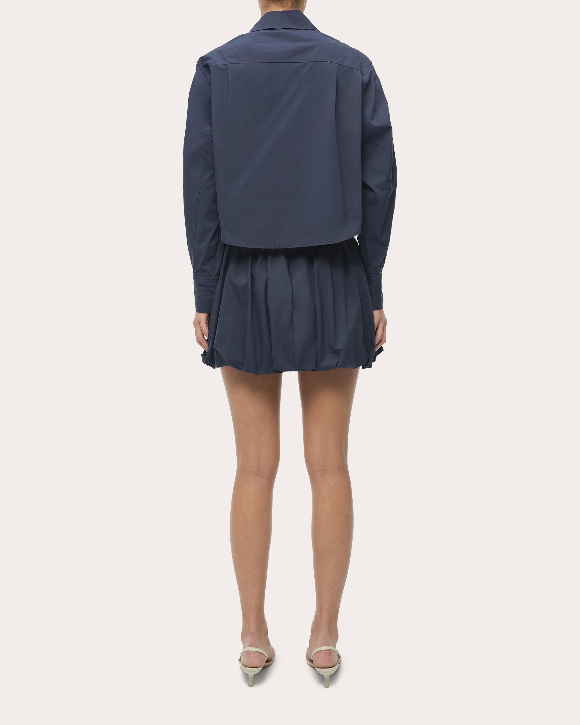 Pippa Poplin Gathered Bubble Mini Skirt