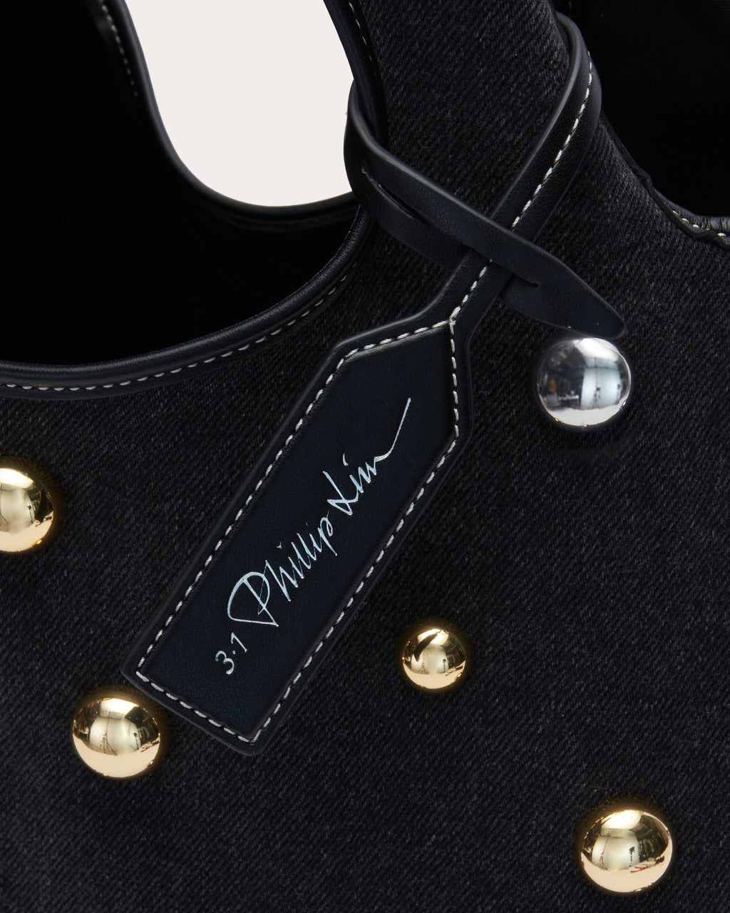 Mini Studded Denim Market Tote