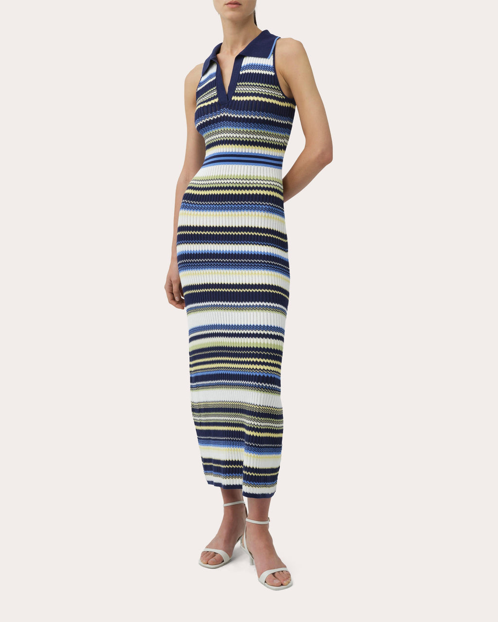 Kerrin Chevron Knit Polo Dress