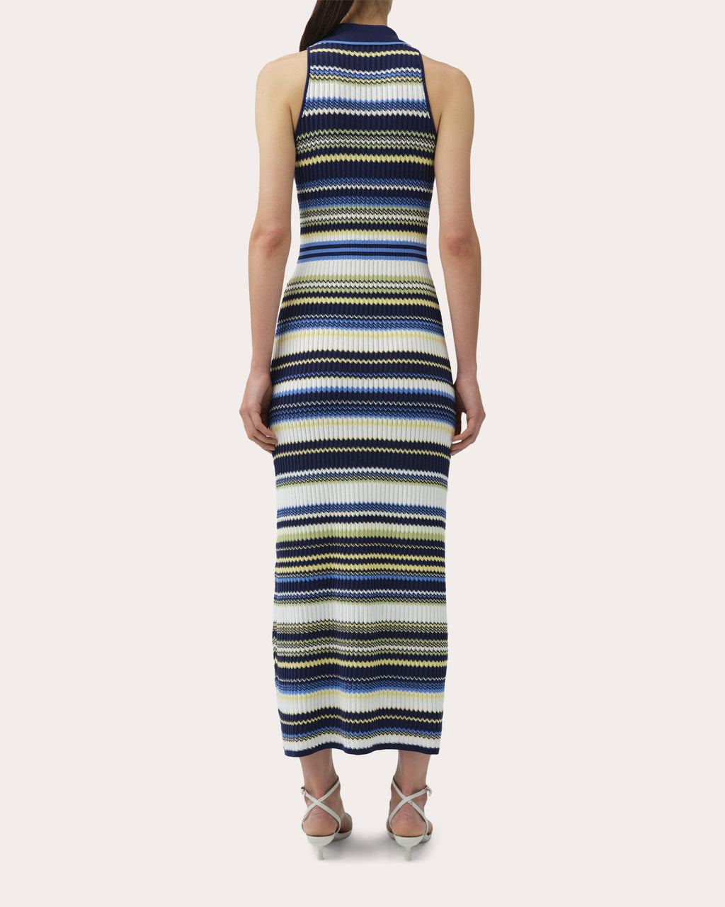 Kerrin Chevron Knit Polo Dress