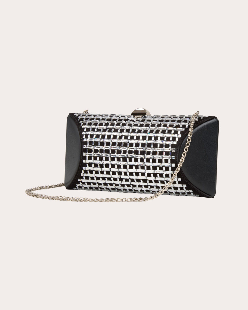 Tube Plus Crystal Leather Clutch