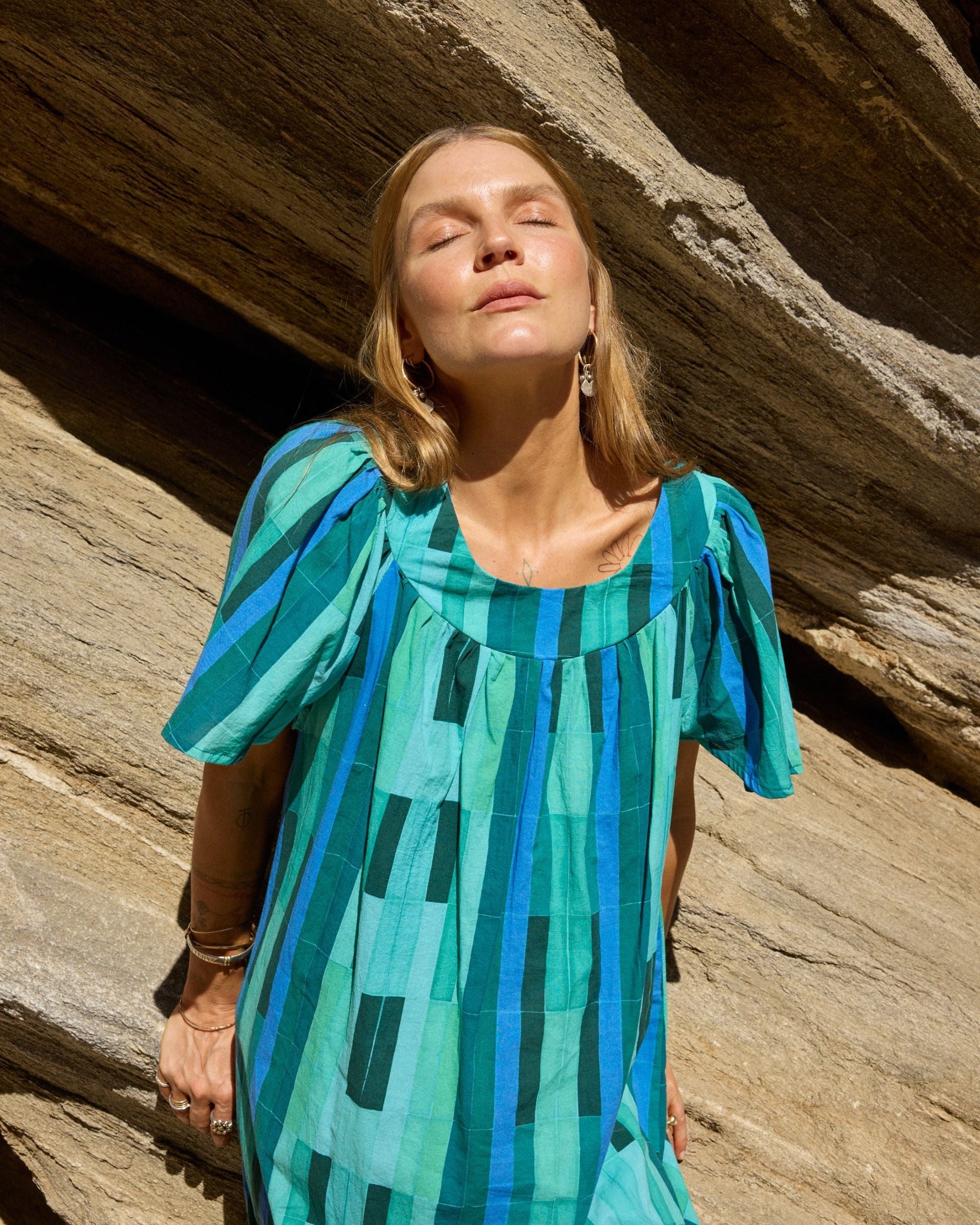 Sienna Cotton Gathered Maxi Dress