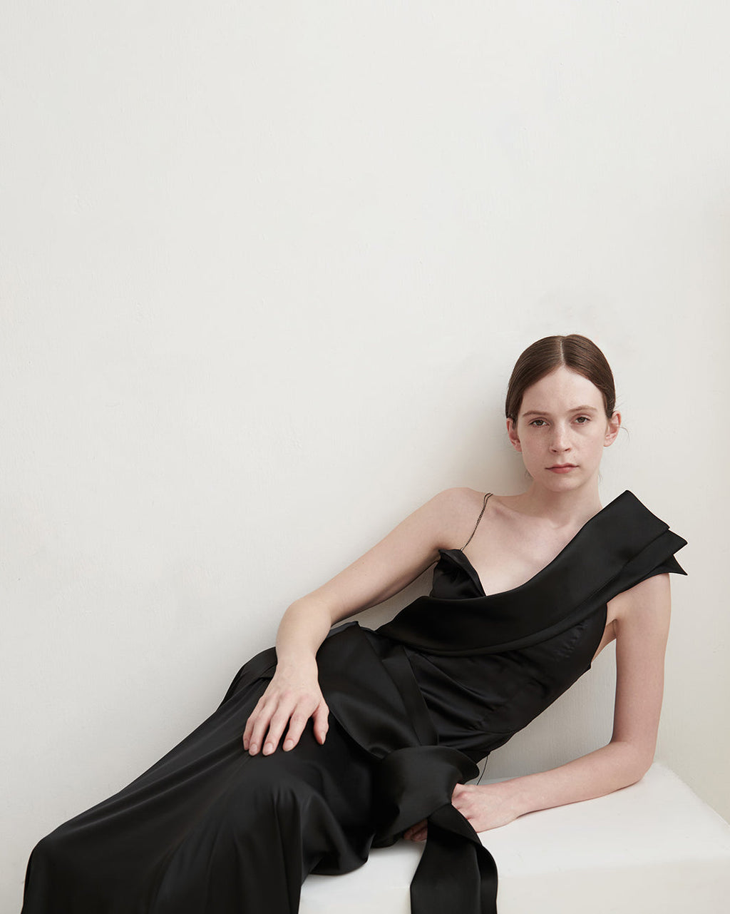 Janet Satin Draped Wrap Maxi Dress