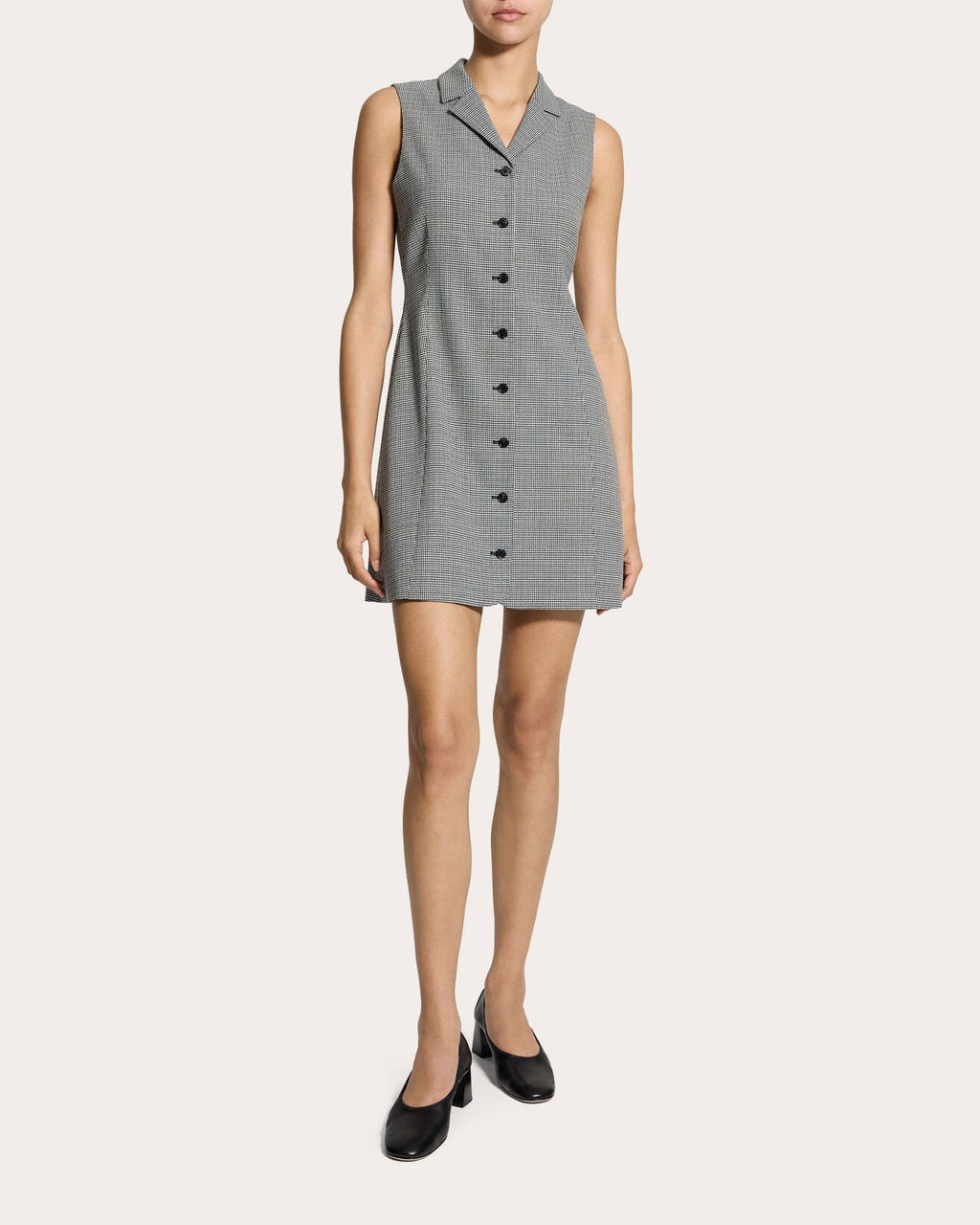 Plaid Wool Twill Sleeveless Blazer Dress