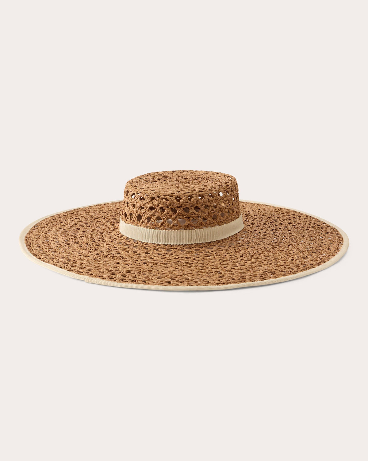 Kavya Raffia Lace Crocheted Boater Hat