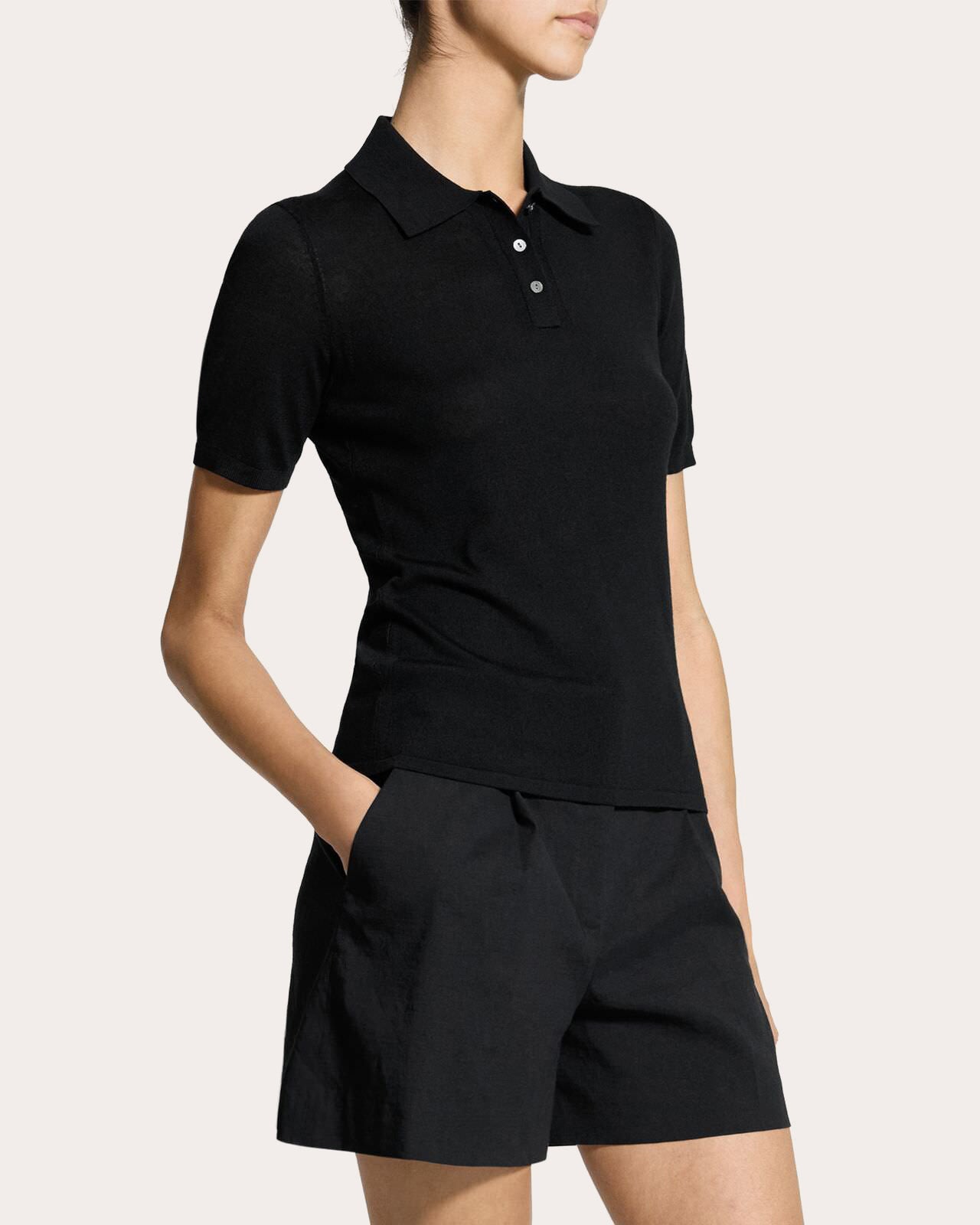 Regal Wool Pointelle-Trim Polo