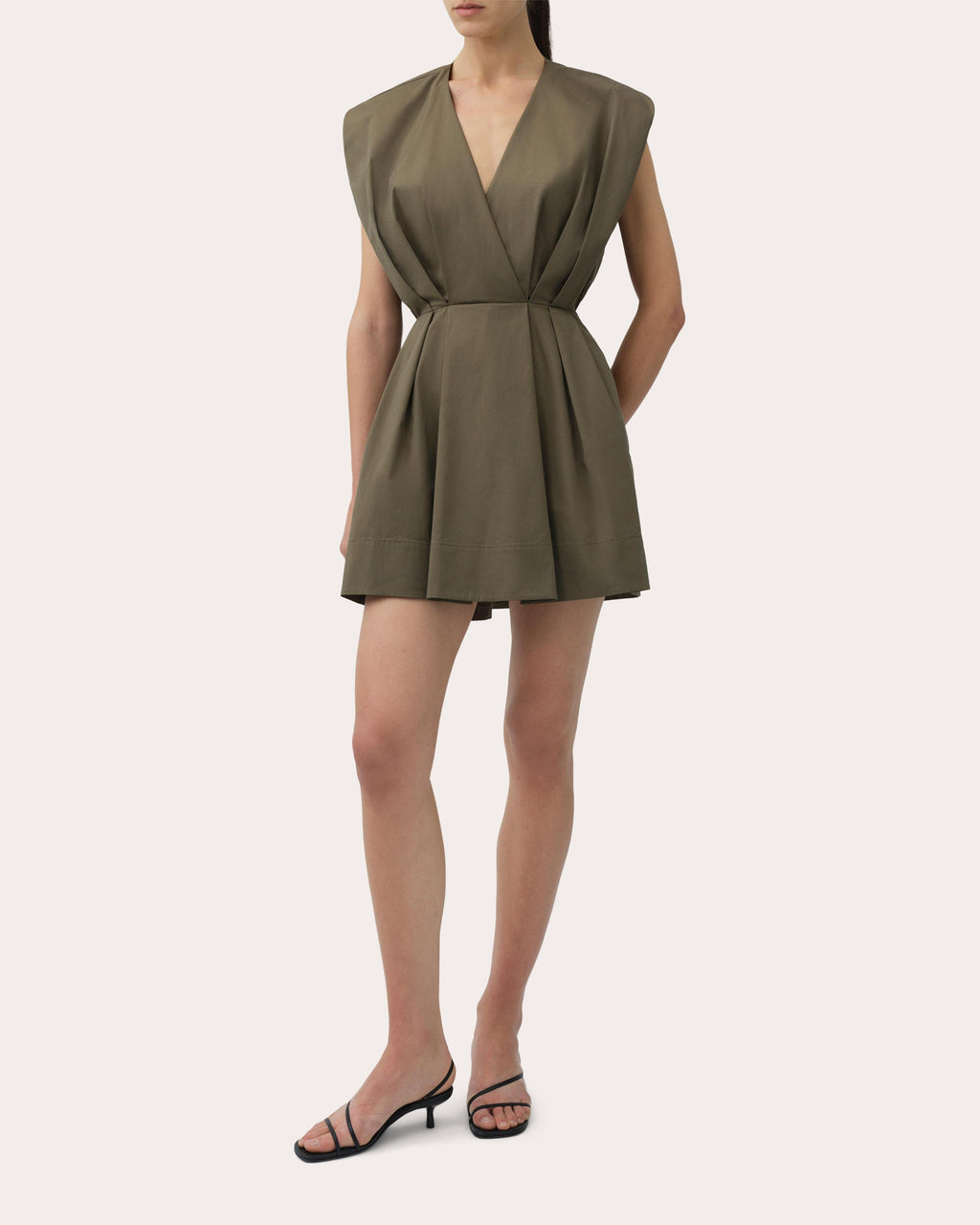 Sefi Pleated Poplin Mini Dress