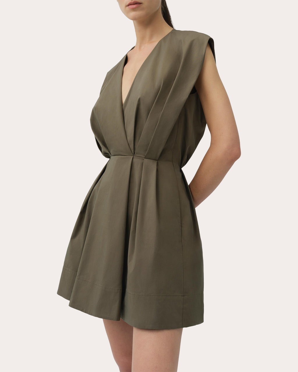 Sefi Pleated Poplin Mini Dress