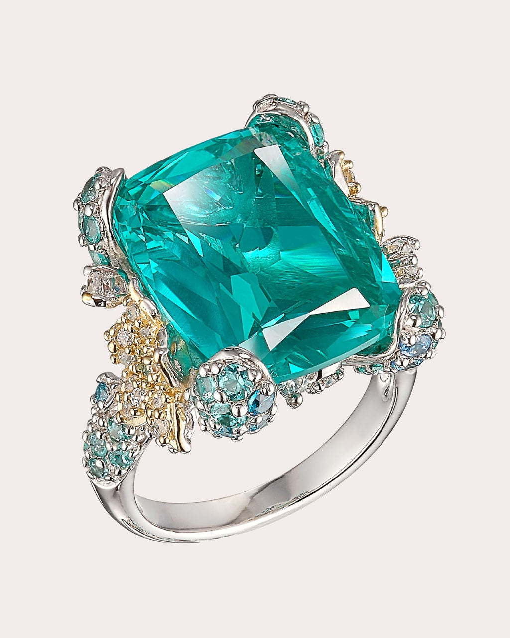 Diamond & Paraiba Tourmaline Ocean Ring