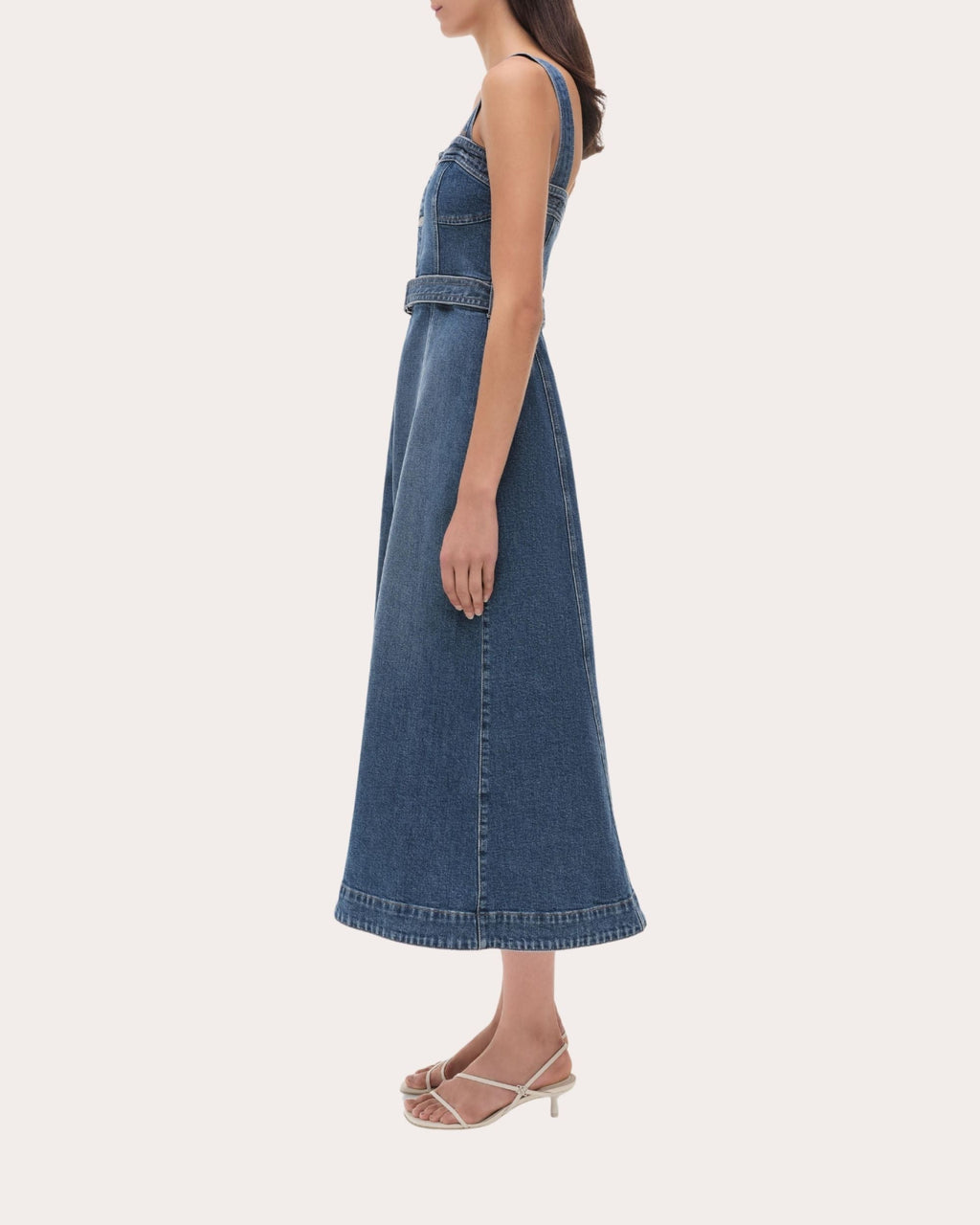 Alba Denim Bustier Midi Dress