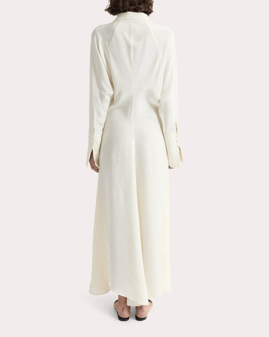 Lea Silk Crepe Collared A-Line Dress