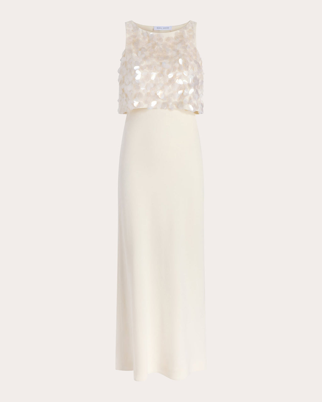Sequin Paillette Crepe Bias Column Dress
