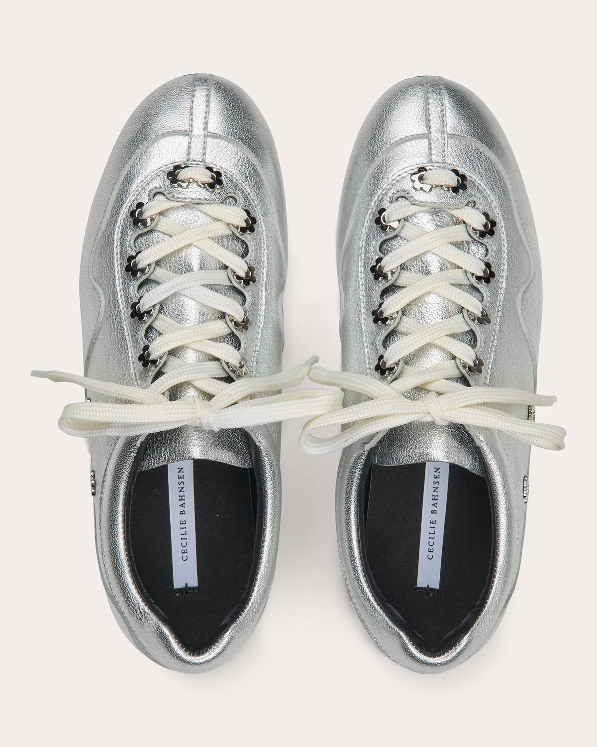 Blaise Floral Stud Metallic Leather Sneaker