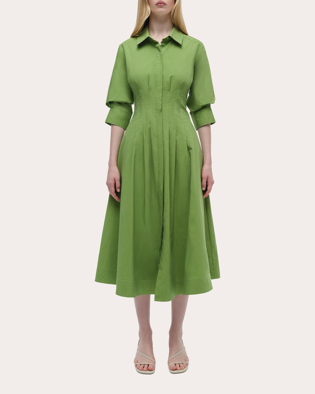 Jazz Poplin Pintuck Midi Dress