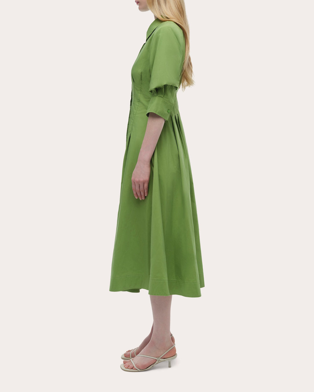 Jazz Poplin Pintuck Midi Dress