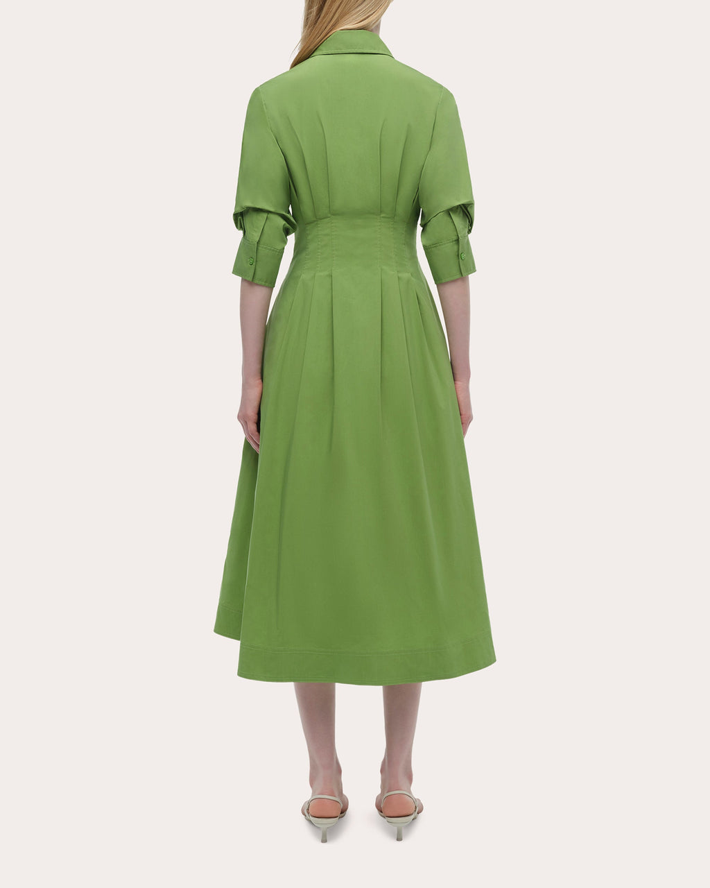 Jazz Poplin Pintuck Midi Dress