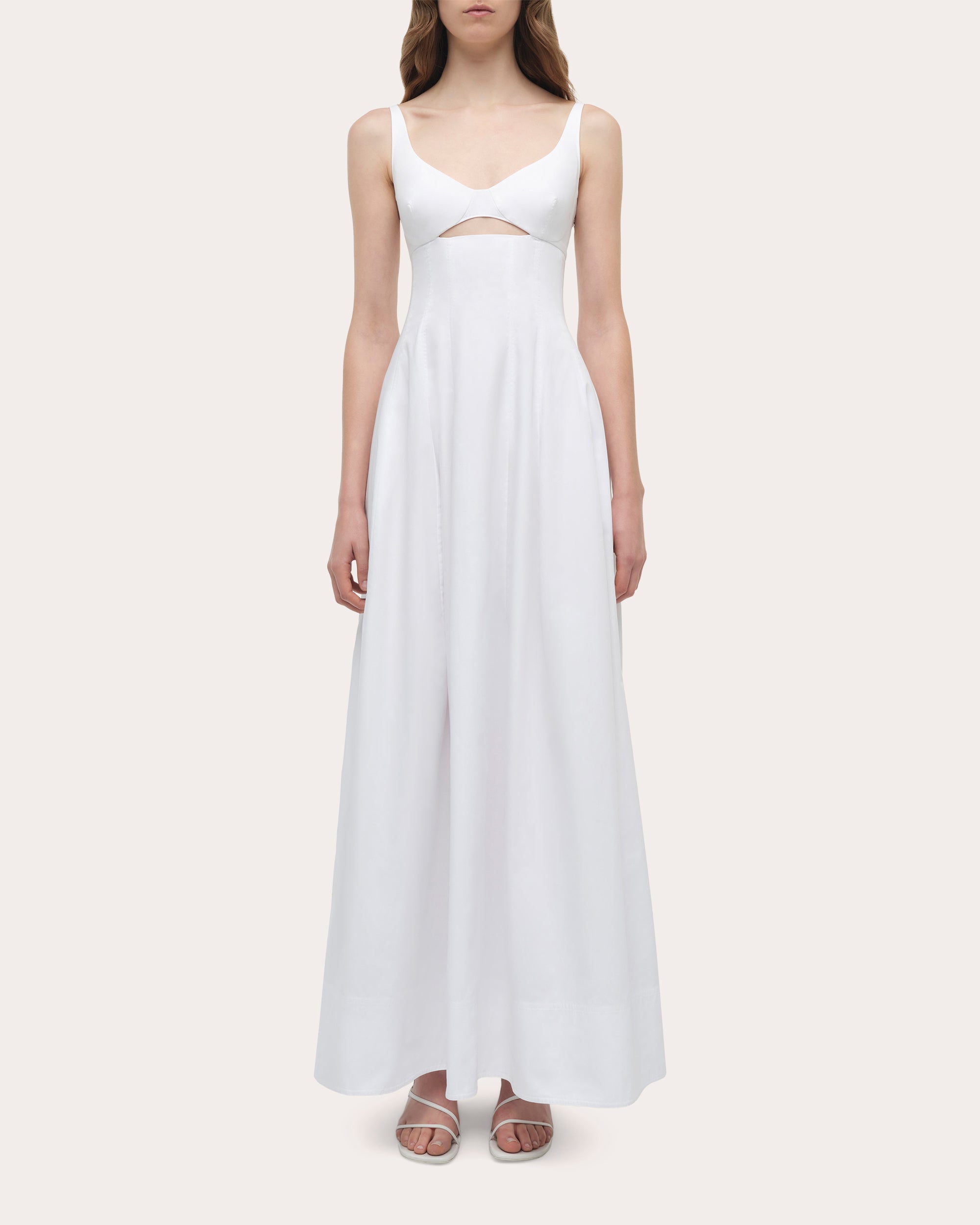 Maddy Poplin Cutout Empire-Waist Midi Dress