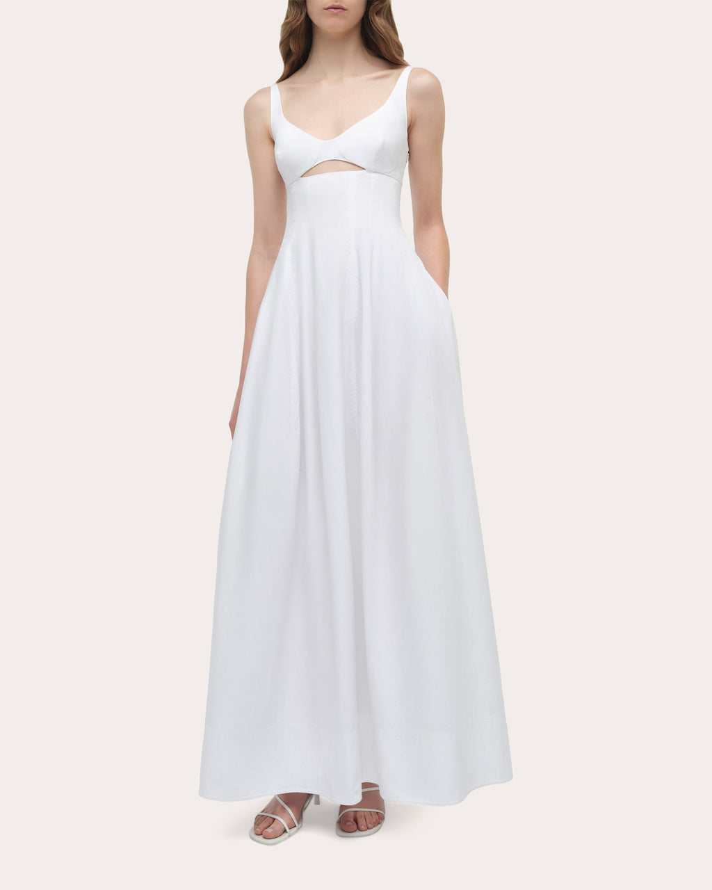 Maddy Poplin Cutout Empire-Waist Midi Dress