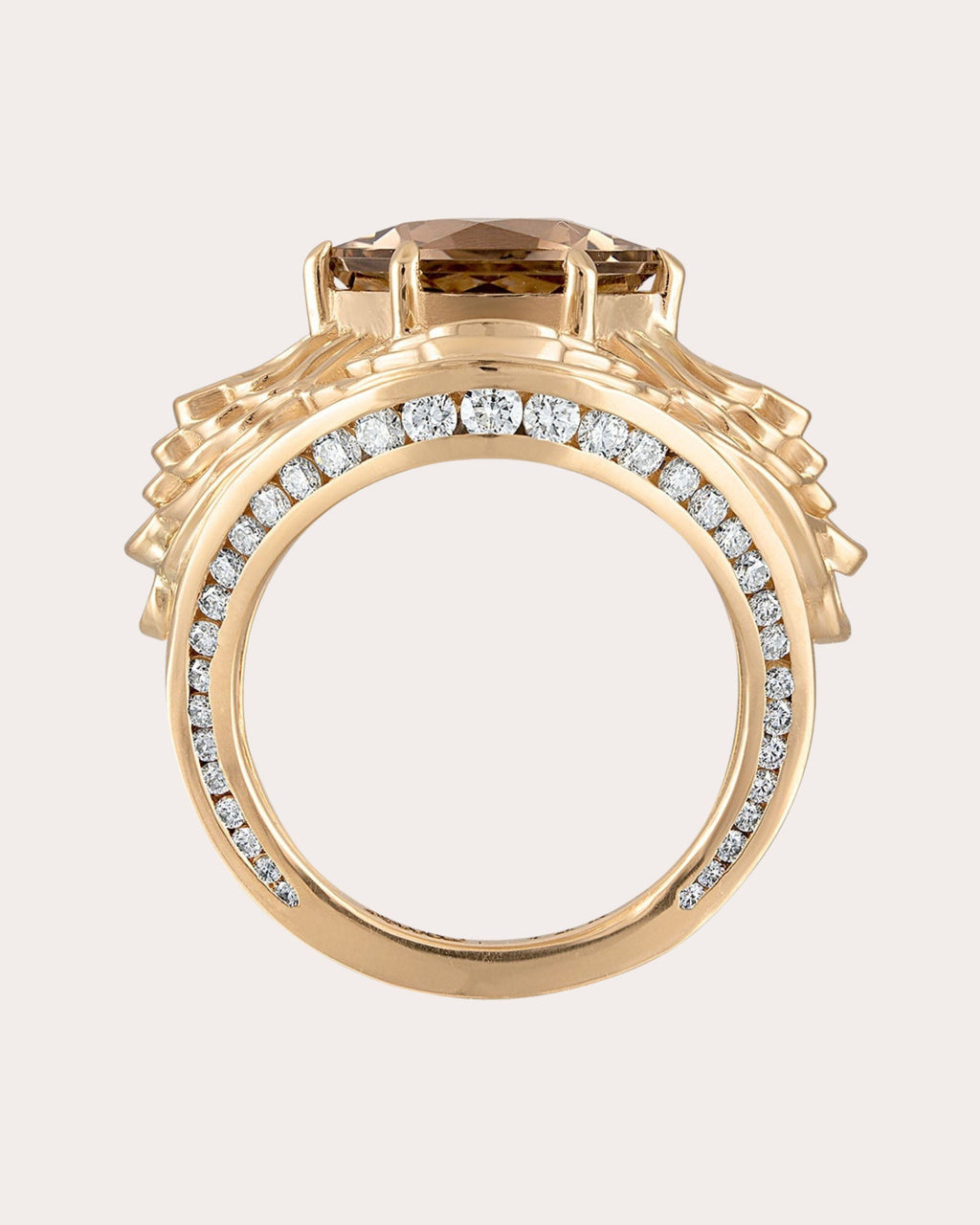 Diamond & Quartz 14k Gold 200Hz Ring