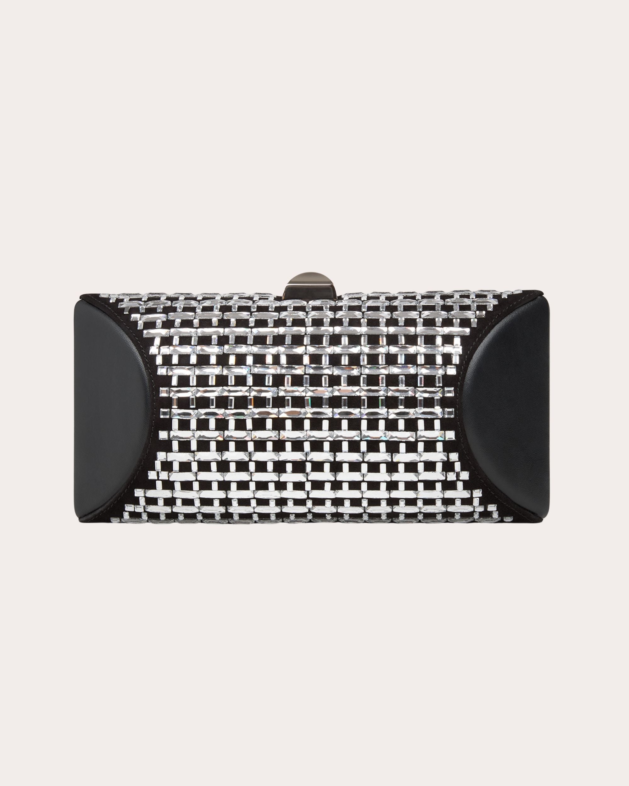 Tube Plus Crystal Leather Clutch